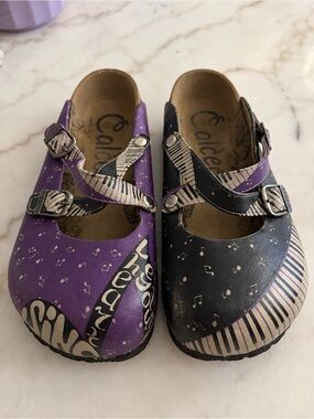 Calceo Purple Piano Music Note Cross-Strap Clogs EU 37 Women’s 6.5–7